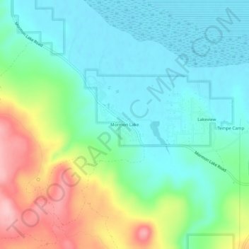 Mapa topográfico Mormon Lake, altitude, relevo