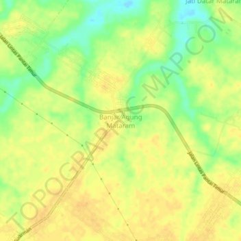 Mapa topográfico Banjar Agung Mataram, altitude, relevo