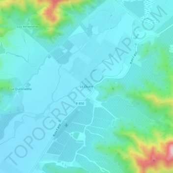 Mapa topográfico Lo Ovalle, altitude, relevo