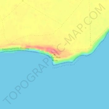 Mapa topográfico Pico Lobo, altitude, relevo