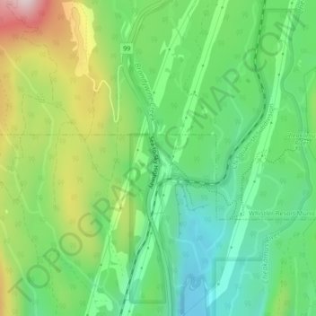 Mapa topográfico Brandywine, altitude, relevo