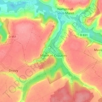 Mapa topográfico Muret, altitude, relevo