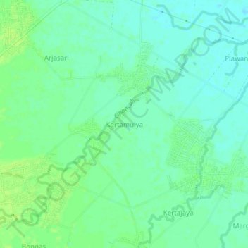 Mapa topográfico Kertamulya, altitude, relevo