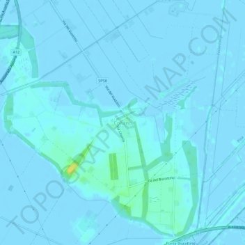 Mapa topográfico Coltano, altitude, relevo