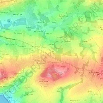Mapa topográfico La Gare, altitude, relevo