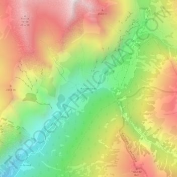 Mapa topográfico Rochemolles, altitude, relevo