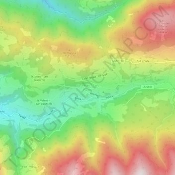 Mapa topográfico San Pietro, altitude, relevo