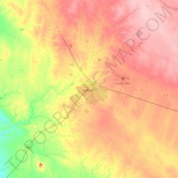 Mapa topográfico Turayf, altitude, relevo