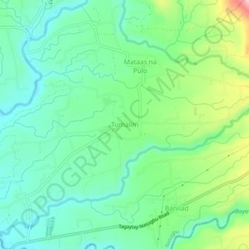 Mapa topográfico Tumalim, altitude, relevo