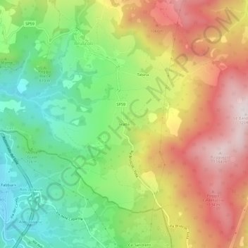 Mapa topográfico Fratte, altitude, relevo