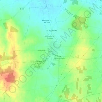 Mapa topográfico Boisse, altitude, relevo