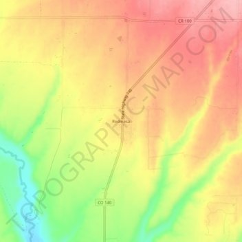 Mapa topográfico Redmesa, altitude, relevo