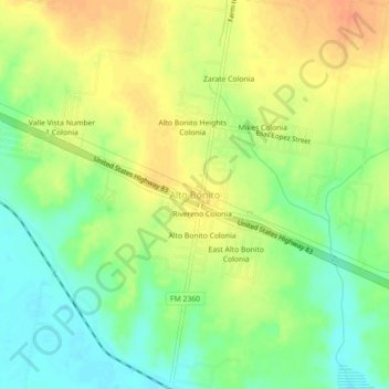 Mapa topográfico Alto Bonito, altitude, relevo