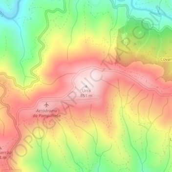Mapa topográfico Urra, altitude, relevo
