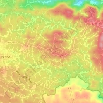 Mapa topográfico San Pablo, altitude, relevo