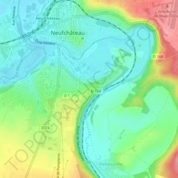Mapa topográfico Serrière, altitude, relevo