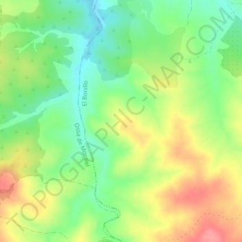 Mapa topográfico Ciempiés, altitude, relevo