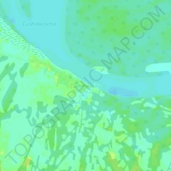 Mapa topográfico Cushillococha, altitude, relevo