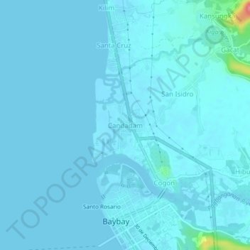 Mapa topográfico Candadam, altitude, relevo