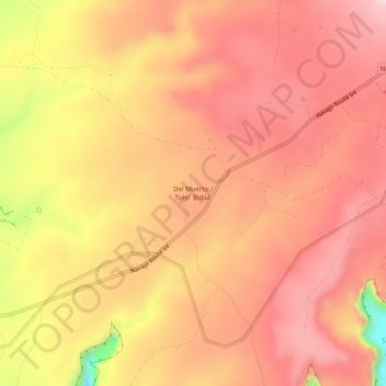 Mapa topográfico Del Muerto, altitude, relevo