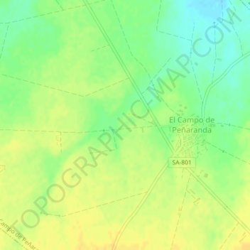 Mapa topográfico Fuente, altitude, relevo