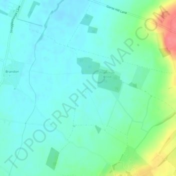 Mapa topográfico Moor Barn, altitude, relevo