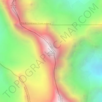 Mapa topográfico Jirishanca, altitude, relevo