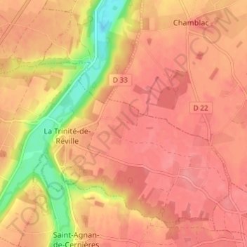 Mapa topográfico Entraygues, altitude, relevo