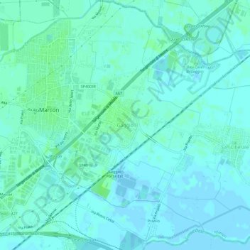 Mapa topográfico Gaggio, altitude, relevo