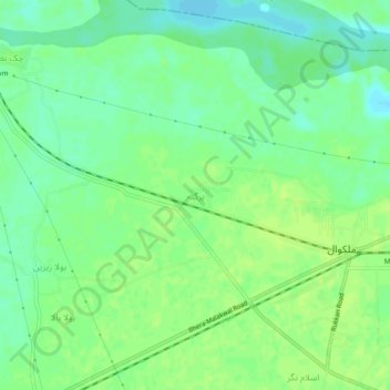 Mapa topográfico Pargana, altitude, relevo