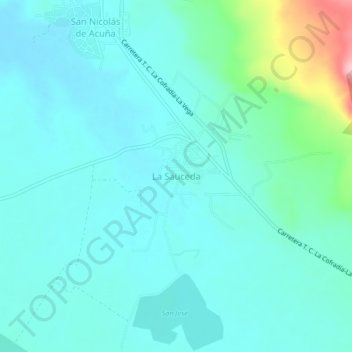 Mapa topográfico La Sauceda, altitude, relevo