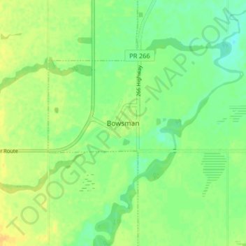 Mapa topográfico Bowsman, altitude, relevo