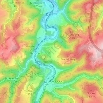 Mapa topográfico Düinghausen, altitude, relevo