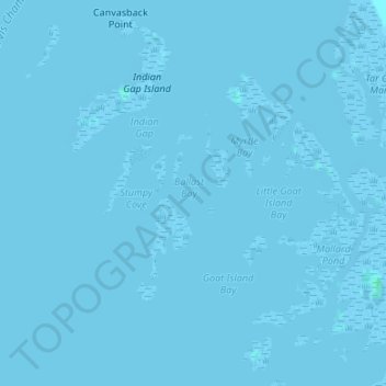 Mapa topográfico Ballast Bay, altitude, relevo