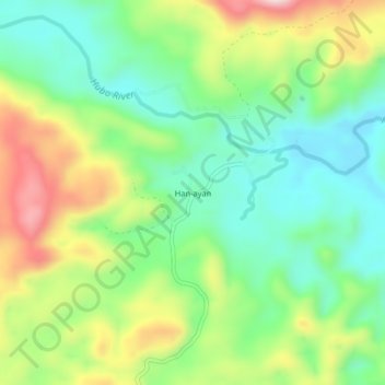 Mapa topográfico Han-ayan, altitude, relevo