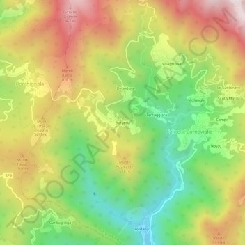 Mapa topográfico Borseda, altitude, relevo