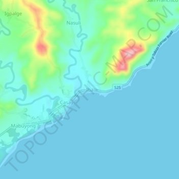 Mapa topográfico Iba, altitude, relevo