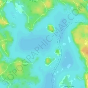 Mapa topográfico Gloucester Pool, altitude, relevo