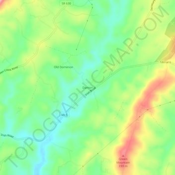 Mapa topográfico Damon, altitude, relevo