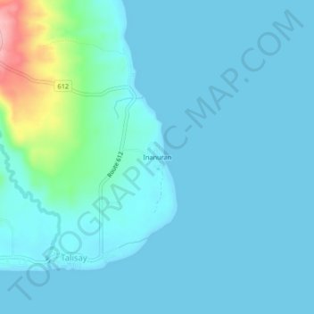 Mapa topográfico Inanuran, altitude, relevo