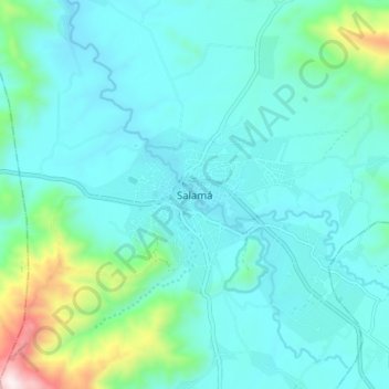 Mapa topográfico Salamá, altitude, relevo