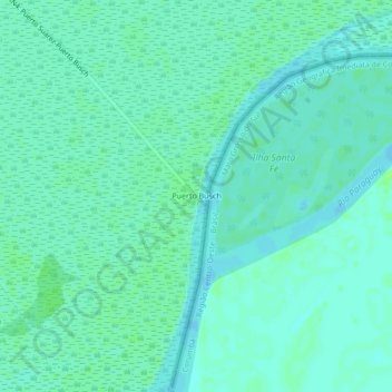 Mapa topográfico Puerto Busch, altitude, relevo