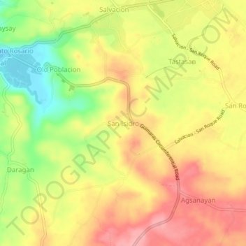 Mapa topográfico San Isidro, altitude, relevo