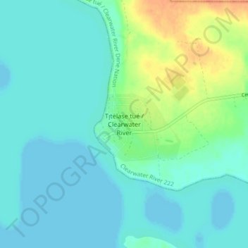 Mapa topográfico Clearwater River, altitude, relevo
