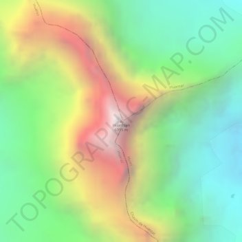 Mapa topográfico Huantsan, altitude, relevo