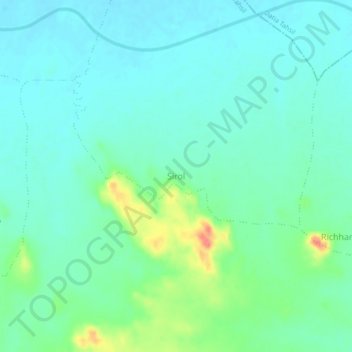 Mapa topográfico Sirol, altitude, relevo