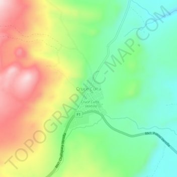 Mapa topográfico Cruce Culta, altitude, relevo