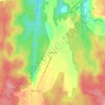 Mapa topográfico Muskvale, altitude, relevo