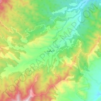 Mapa topográfico Kaniguram, altitude, relevo