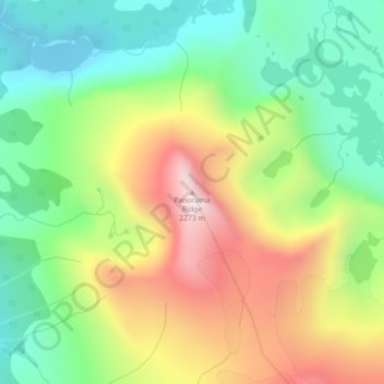 Mapa topográfico Panorama Ridge, altitude, relevo